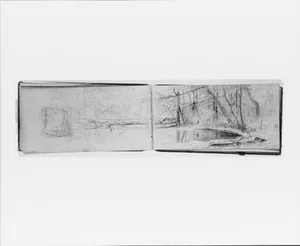 Stony Clove, June 26, 1870; Landscape Composition (verso, from sketchbook)