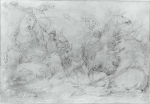 Study for "Alexander III, King of Scotland, Saved from a Stag by Colin Fitzgerald"