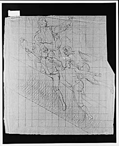 Study for "The Siege of Gibraltar": Figures Astride Spar by John Singleton Copley