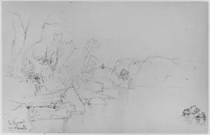 Study of Lake and Shore, Mohonk, 1871 (from Sketchbook)