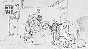 The Fable of the Miller, His Son and the Donkey No. 5 by Elihu Vedder