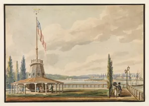 The Traveler's First View of New York—The Battery and Flagstaff