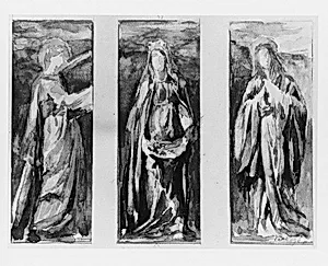 Three Saints (Alternate Study for Chapel Windows, Caldwell House, Newport) by John La Farge