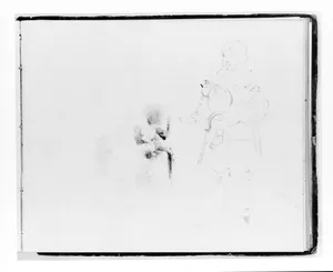 Three Studies: Tree; Girl with a Cat; Cow (from Sketchbook)