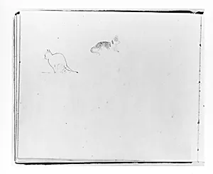 Two Cats (from Sketchbook) by Francis William Edmonds