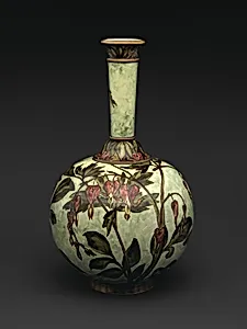 Vase with bleeding hearts