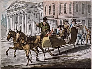 Winter Scene in Philadelphia—The Bank of the United States in the Background by John Lewis Krimmel|Pavel Petrovich Svinin