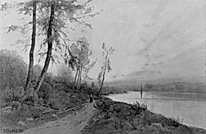 Woman Walking beside a River