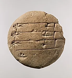 Cuneiform tablet: student exercise tablet