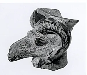Fragment of a rhyton in the shape of a ram's head
