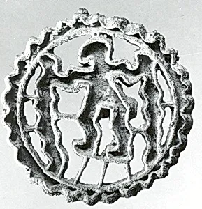 Openwork stamp seal: figure holding snakes