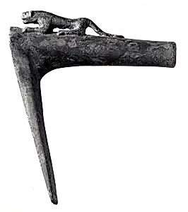 Pickaxe with crouching lion