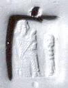Stamp seal (tabloid with swivel wire handle) with deity (?)