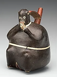 Bottle in the shape of a monkey by Nasca artist(s)