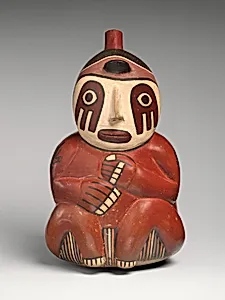 Bottle with seated figure