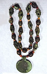 Copper and Shell Necklace with Tweezer Pendant