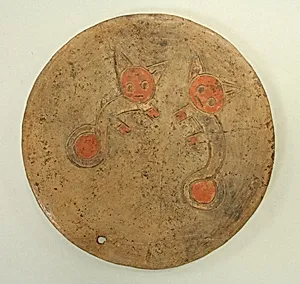 Dish Incised with Two Cats