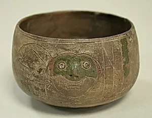 Greyware Bowl with Incised Monkeys