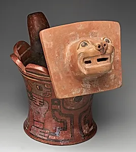 Incense burner with feline head by Tiwanaku artist(s)