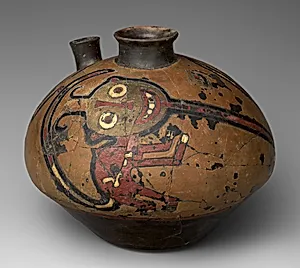 Jar with flying figure (Oculate Being)