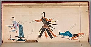 Maffet Ledger: Indian and three white men
