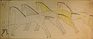 Maffet Ledger: Man with Gun, Four Horses