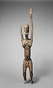 Male Figure with Raised Arms by Dogon blacksmith