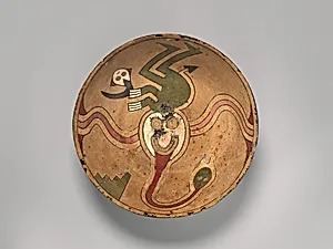 Rattle bowl with flying figure (Oculate Being)
