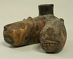 Spouted Vessel with Double Headed Snake
