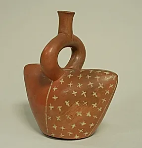 Stirrup spout bottle in cap shape