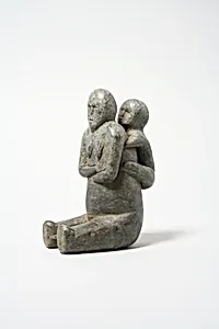 Stone Mother and Child Figure