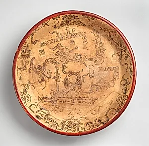 Tripod plate with mythological scene