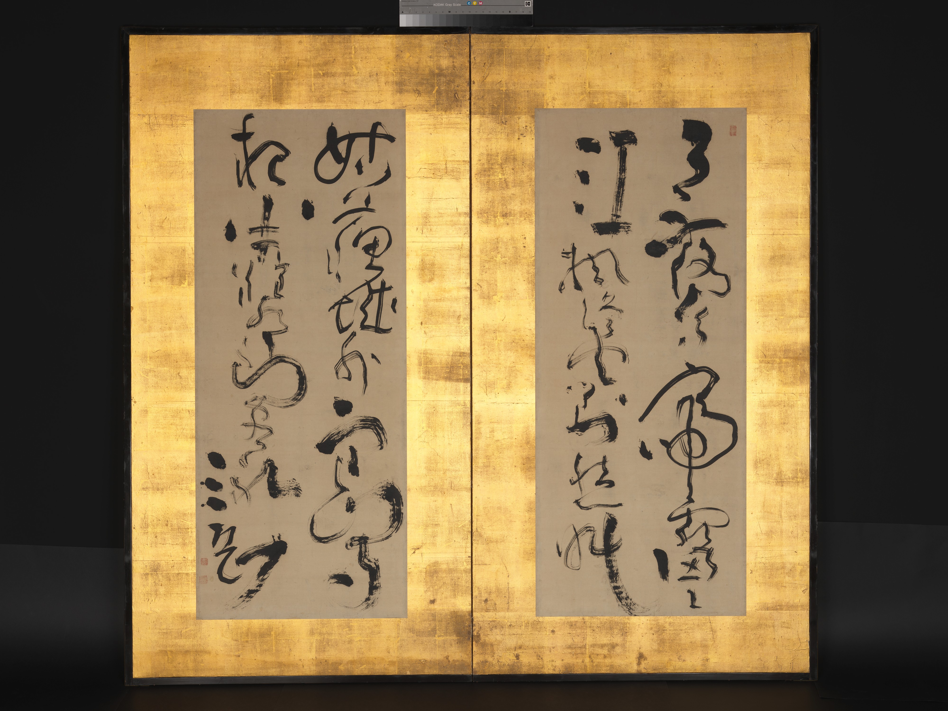 池大雅書 「楓橋夜泊」屏風|