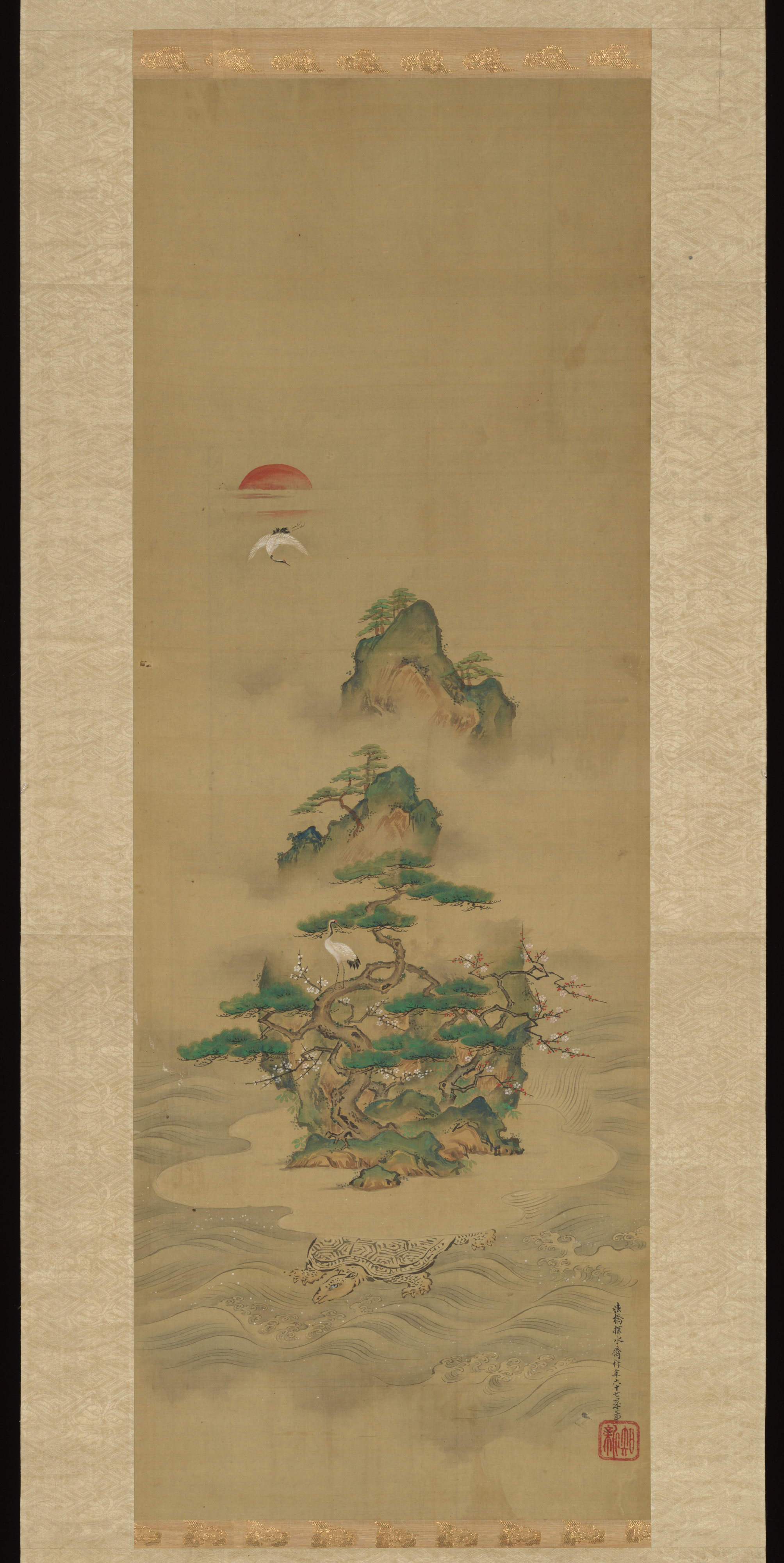 狩野探幽筆 神農・夏冬山水図|Winter Landscape - Kano Tan'yū