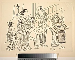 A Man Attended by a Servant Carrying a Lantern