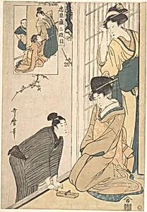 忠臣蔵二段目|A Young Man at the Side of a House by Kitagawa Utamaro
