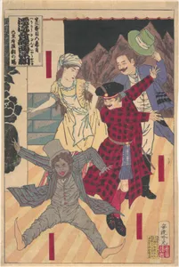 安達吟光画　第二番目五幕目　漂流奇譚西洋劇　巴里府演劇の場|“Act II, Scene 5: At the Opera in Paris,” from the series The Strange Tale of the Castaways: A Western Kabuki