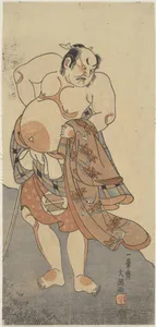 Actor Sakata Hongoro II as a Wrestler in a Play