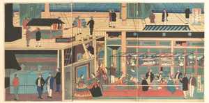 Amerika koku jōkisen naka no zu|Interior of an American Steamship