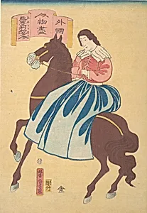 Amerika nyōjin|American Horsewoman by Utagawa Yoshitora