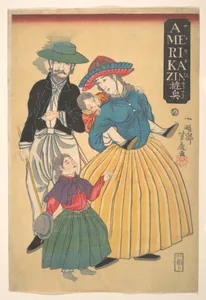 一鵬斎芳藤画　「AMERIKAZIN （アメリカ人）遊興」|Americans on an Outing (Amerikajin yūgyō)