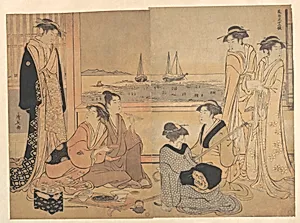 A Party of Merrymakers in a Tea-house at Shinagawa by Torii Kiyonaga