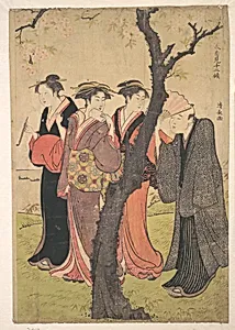 Cherry Blosson Viewing at Gotenyama by Torii Kiyonaga