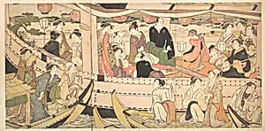 Pleasure Boat on the Sumida River by Torii Kiyonaga
