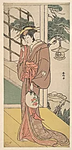 Arashi Ryuzo as a Tall Woman Standing on the Engawa by Katsukawa Shunkō