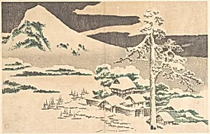 Seaside Village in Winter, from Hokusai’s Album of Realistic Pictures (Hokusai shashin gafu) by Katsushika Hokusai