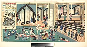 Foreigners Enjoying Themselves in the Gankirō by Utagawa Yoshikazu