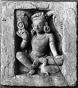 Varuna Holding a Noose and Riding a Swan