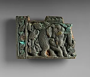 Fragment of a box (?) with elephants
