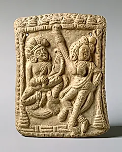 Plaque with a Dancer and a Vina Player